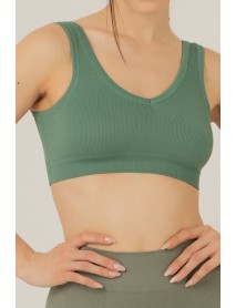 001-015255  Miorre Seamless Seamless Unsupported Sports Bra Petrol