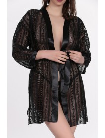 Miorre Belted Mesh Dressing Gown 001-003336