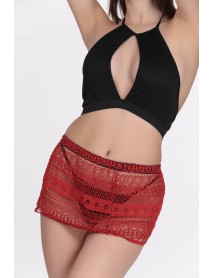 Miorre Fancy Lace Skirt Set Red 001-002333