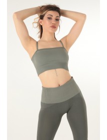 002-000149  DoReMi Seamless Strapless Sports Bra Khaki
