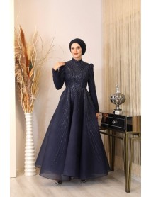 Piennar Bead Detail,Samyeli,Evening Dress- Navy Blue