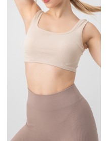 002-000144 DoReMi Seamless Ribbed Sports Bra Stone
