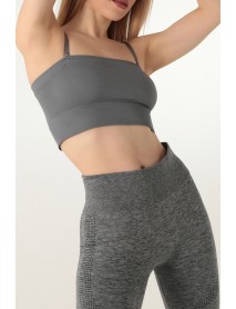 002-000149 DoReMi Seamless Strapless Sports Bra Gray