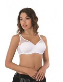 Emay 167 Tulle Push Up Support Bra White