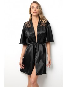 Miorre Satin Dressing Gown with Lace Back 001-018303