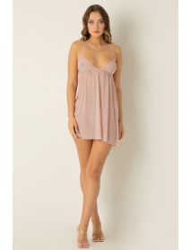 Miorre Transparent Backless Lace Detailed Nightgown Set 001-000026