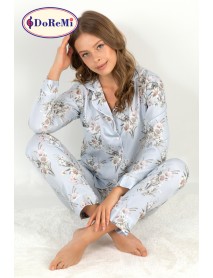 DoReMi Blue Grace Long Sleeve Women's Pajama Set 002-000827
