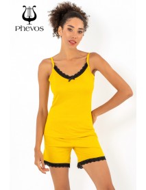  Phevos Pajama Set with Shorts Yellow 012-001104