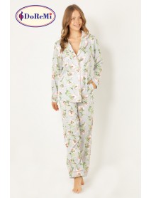  DoReMi Floral Natural Viscose Soft Buttoned Pajama Set 002-000846