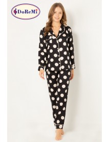 DoReMi Polka Dot Natural Viscose Soft Buttoned Pajama Set 002-000847