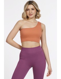 002-000193 DoReMi Seamless Single Strap Sports Bustier  Brown