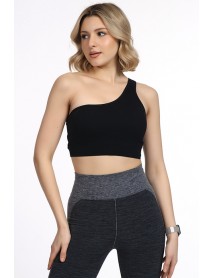 002-000193 DoReMi Seamless Single Strap Sports Bustier Black
