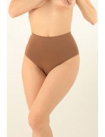 Miorre Seamless High Waist Breathable Anti-Sweat Comfortable Fit Women's Slip Panties Brown 001-011223