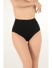 Miorre Seamless High Waist Breathable Anti-Sweat Comfortable Fit Women's Slip Panties Black 001-011223