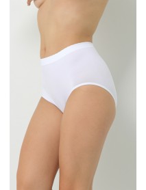 Miorre 100% Natural Cotton High Waist Breathable Comfort Seamless Bato Panties White 001-001158