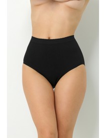 Miorre 100% Natural Cotton High Waist Breathable Comfort Seamless Bato Panties Black 001-001158