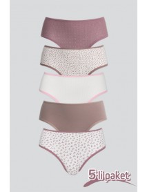 DoReMi 5-Piece Daily Soft Combed Cotton Comfortable Fit Women's Slip Panties 002-000825
